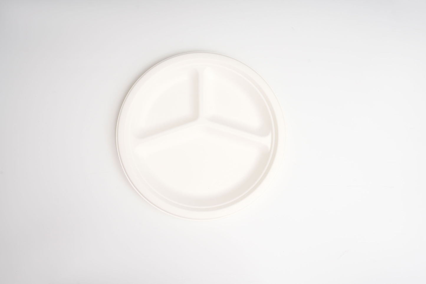 3-Compt Sugarcane Round Plate | 10" | 500 count