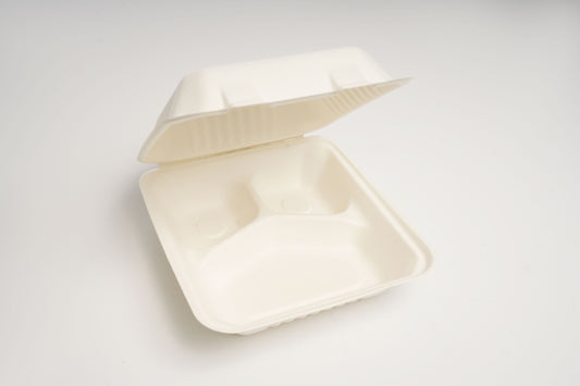 3-Compt Sugarcane Clamshell | 9x9x3" | 200 count